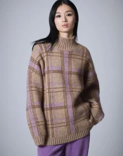 Femme Manoush Pulls^Pull en Laine & Mohair mélangés Oversize Maille Carreaux unique
