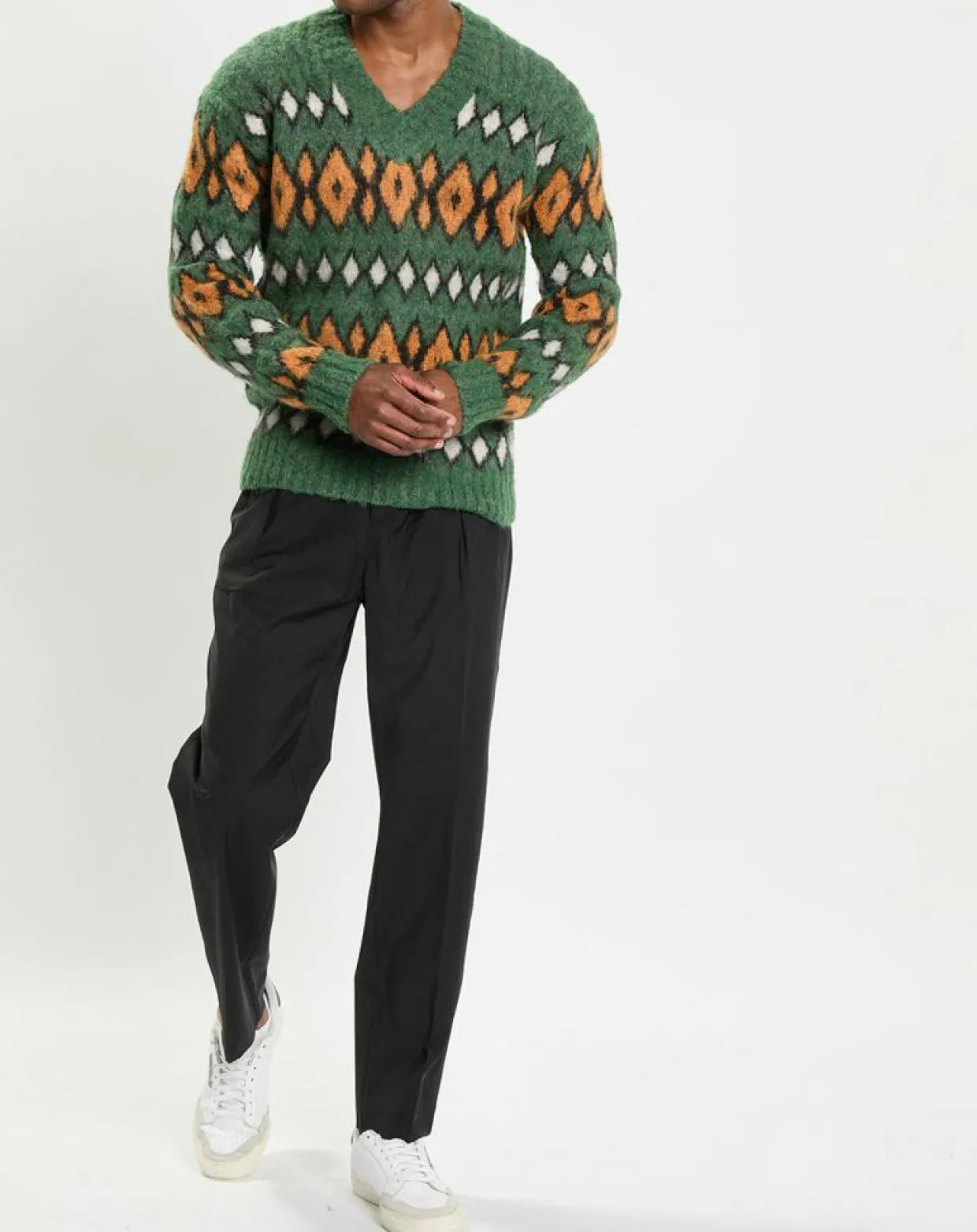 Homme Marc O'Polo Pulls^Pull en Laine, Alpaga & Mohair mélangés à motifs vert