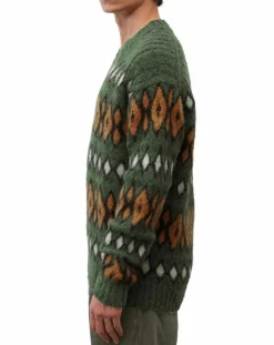 Homme Marc O'Polo Pulls^Pull en Laine, Alpaga & Mohair mélangés à motifs vert