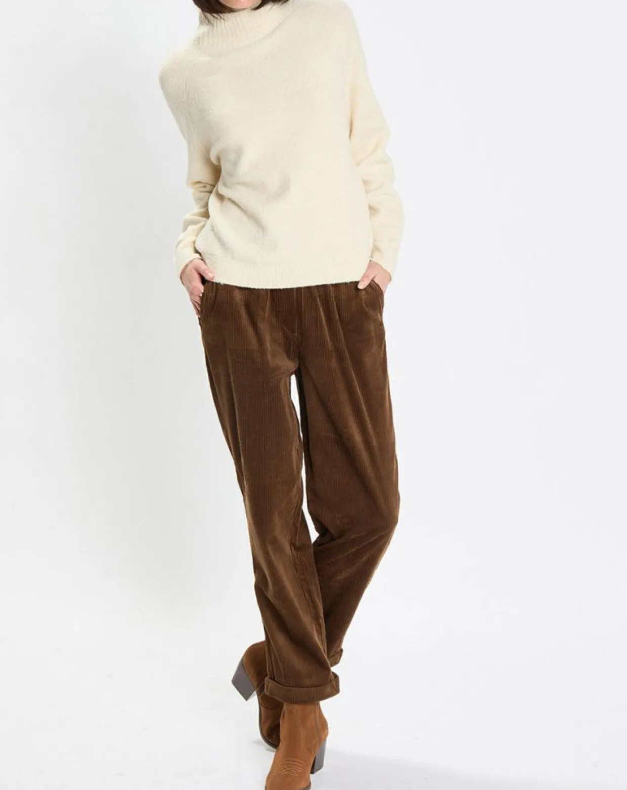 Femme Marc O'Polo Pulls^Pull en Laine bouclée col cheminé écru