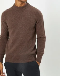 Homme Marc O'Polo Pulls^Pull en Laine d'Agneau mélangée col rond marron