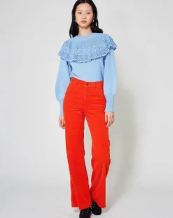 Pull en Laine mélangée Babydoll Rosalie bleu-Manoush Best