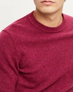 Homme Marc O'Polo Pulls^Pull en Laine mélangée chinée col rond bordeaux