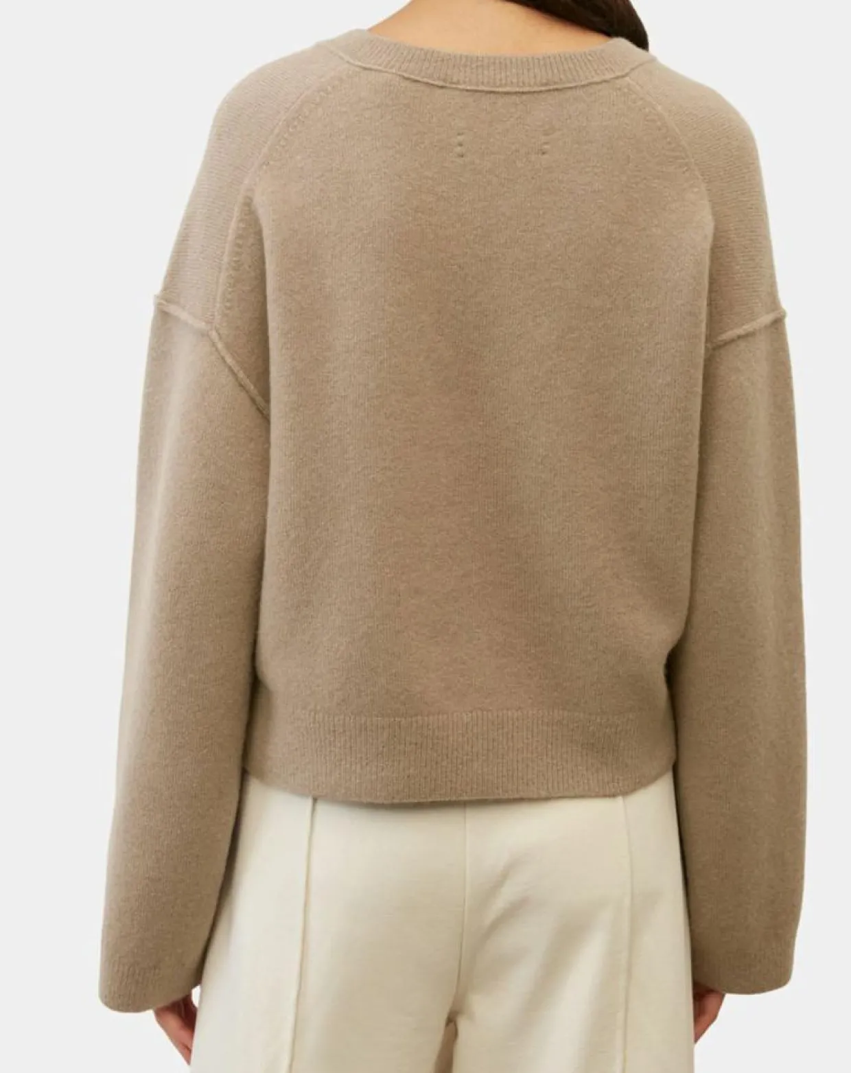 Femme Marc O'Polo Pulls^Pull en Laine mélangée col V marron clair