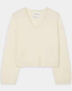 Pull en Laine mélangée col V écru-Marc O'Polo