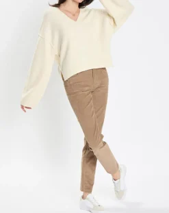 Pull en Laine mélangée col V écru-Marc O'Polo