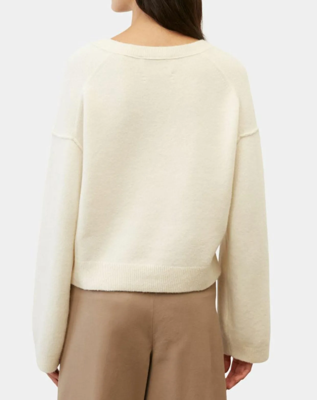 Pull en Laine mélangée col V écru-Marc O'Polo