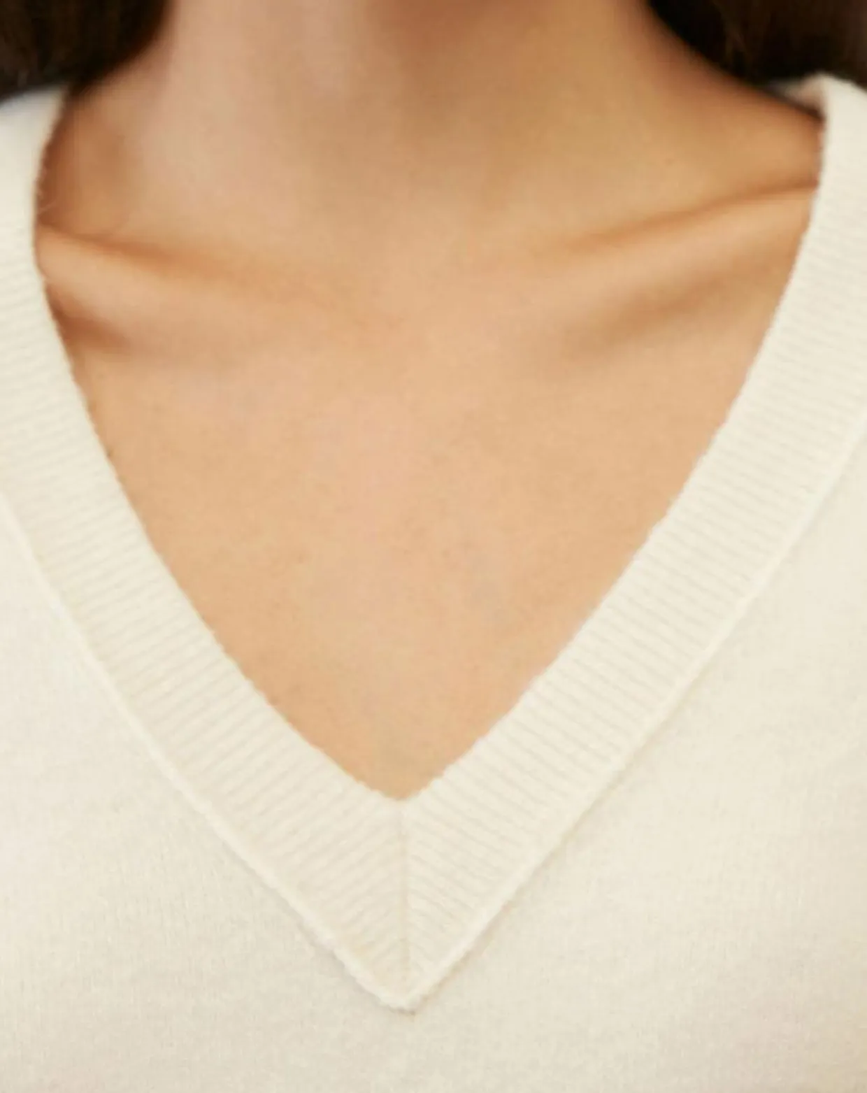 Pull en Laine mélangée col V écru-Marc O'Polo