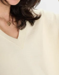 Pull en Laine mélangée col V écru-Marc O'Polo