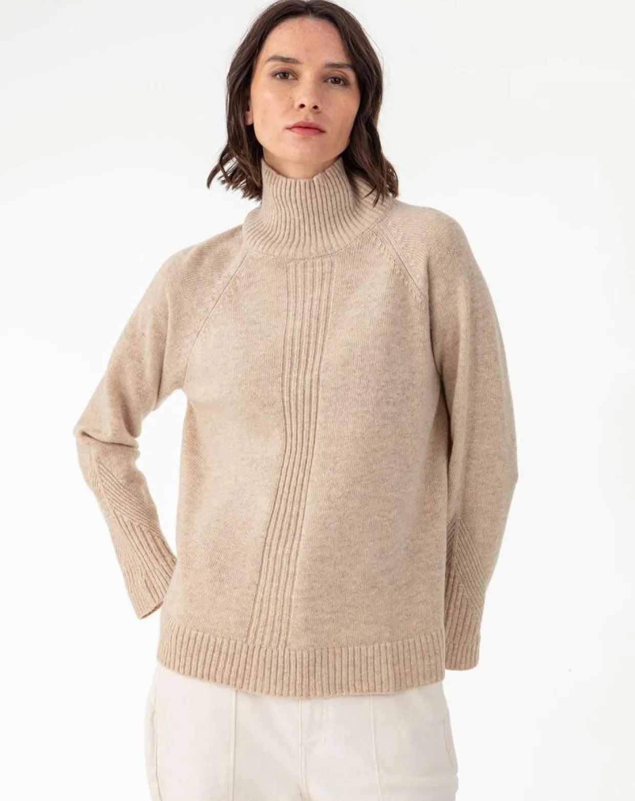 Pull en Laine mélangée Conrad beige-Indies Outlet