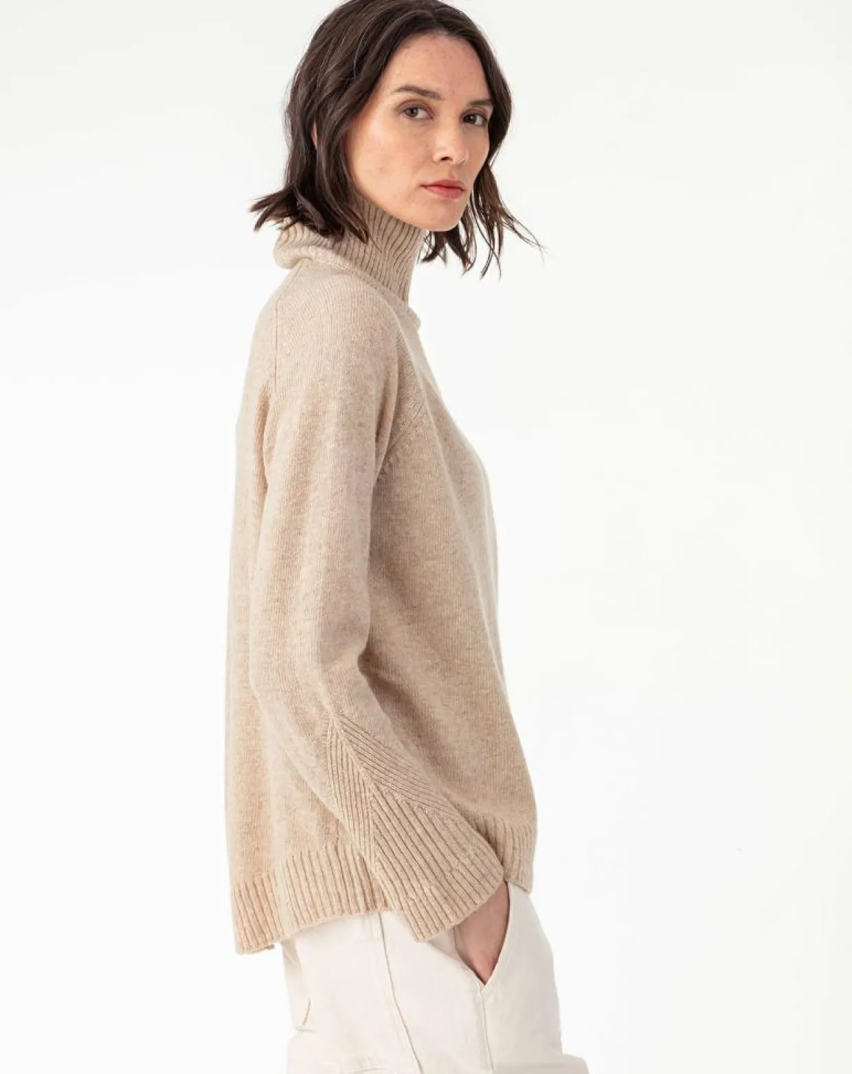 Pull en Laine mélangée Conrad beige-Indies Outlet