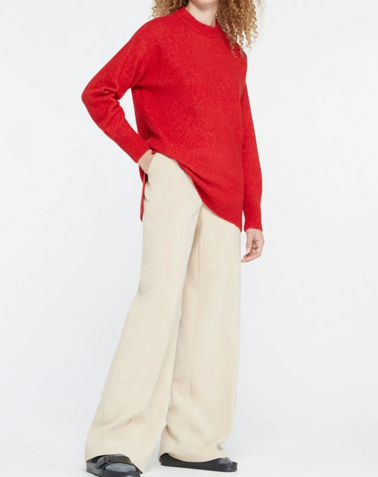 Pull en Laine mélangée Danae rouge-Yerse New