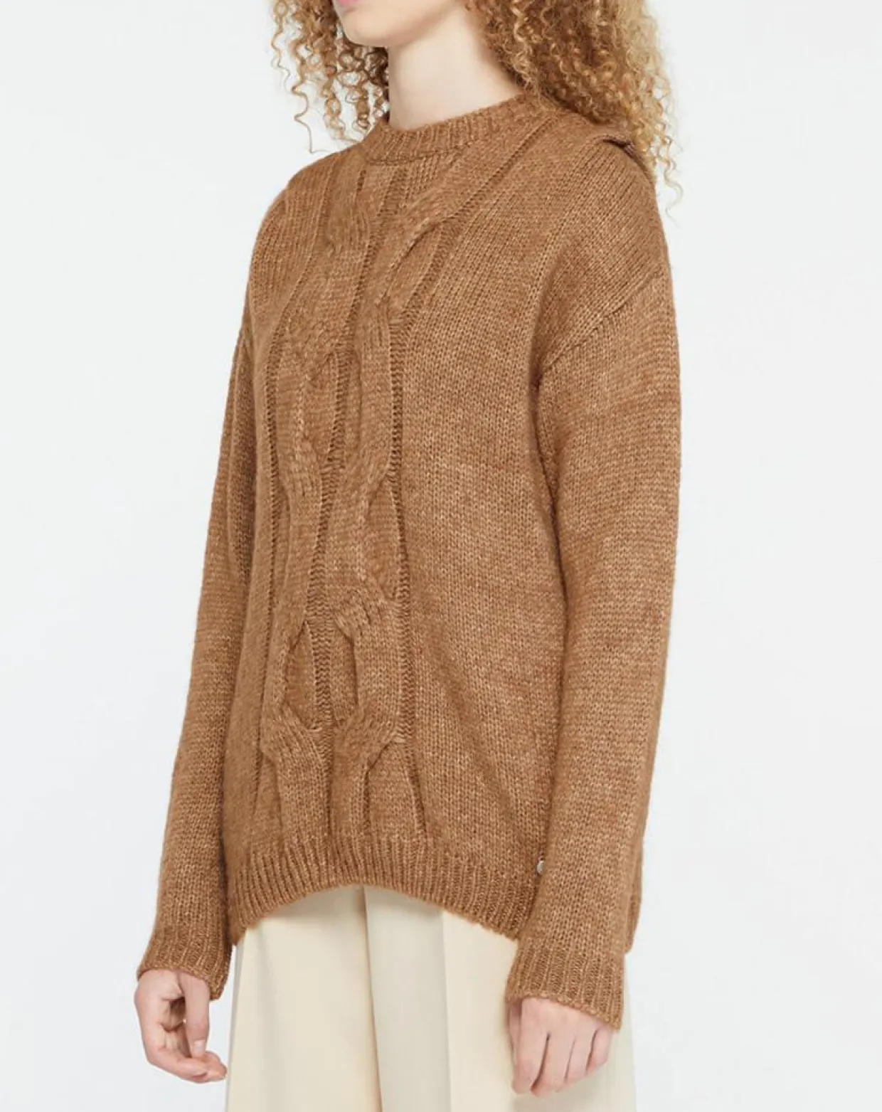 Pull en Laine mélangée Elion marron-Yerse
