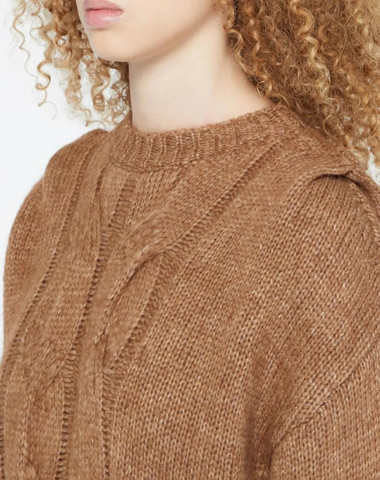 Pull en Laine mélangée Elion marron-Yerse