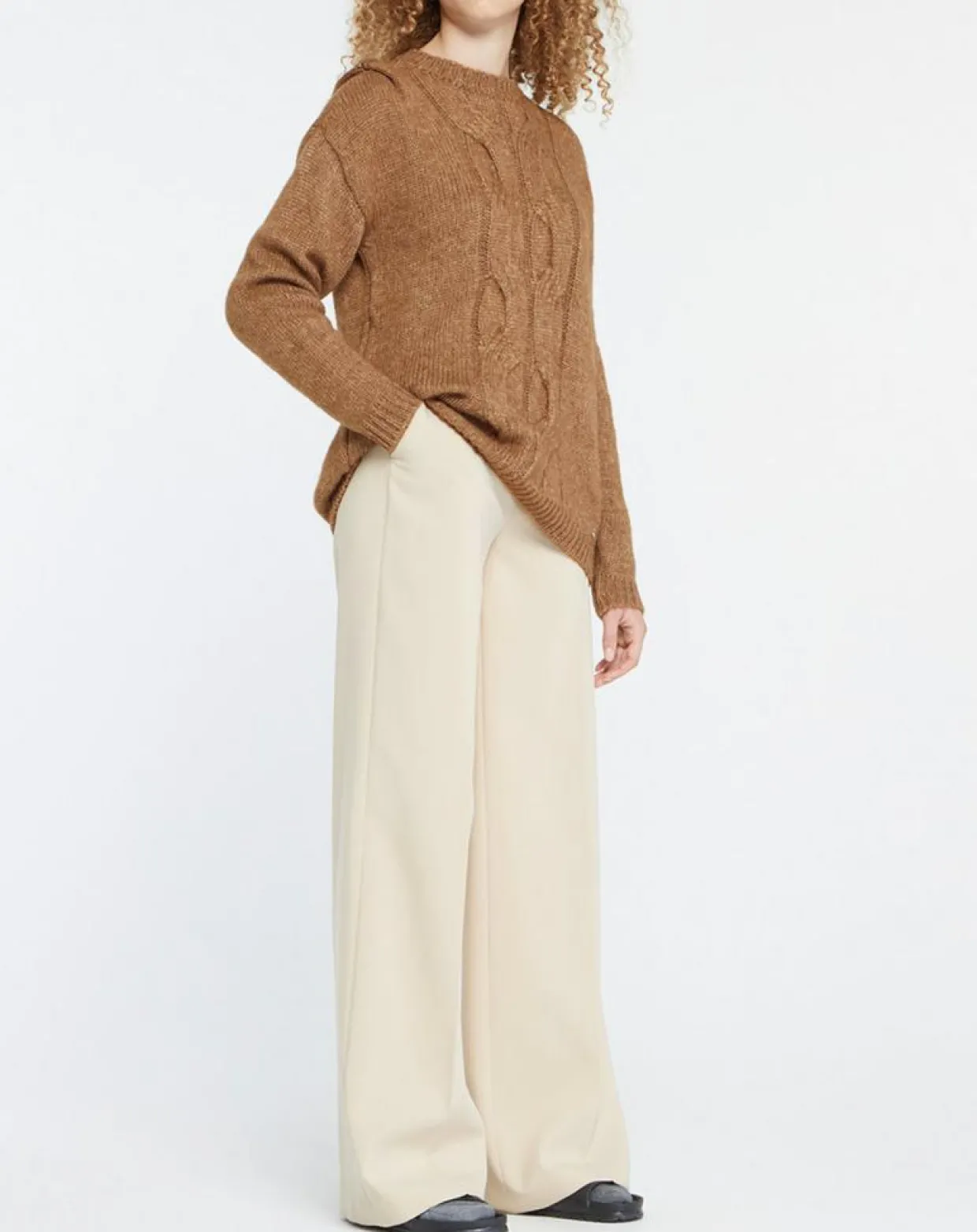 Pull en Laine mélangée Elion marron-Yerse