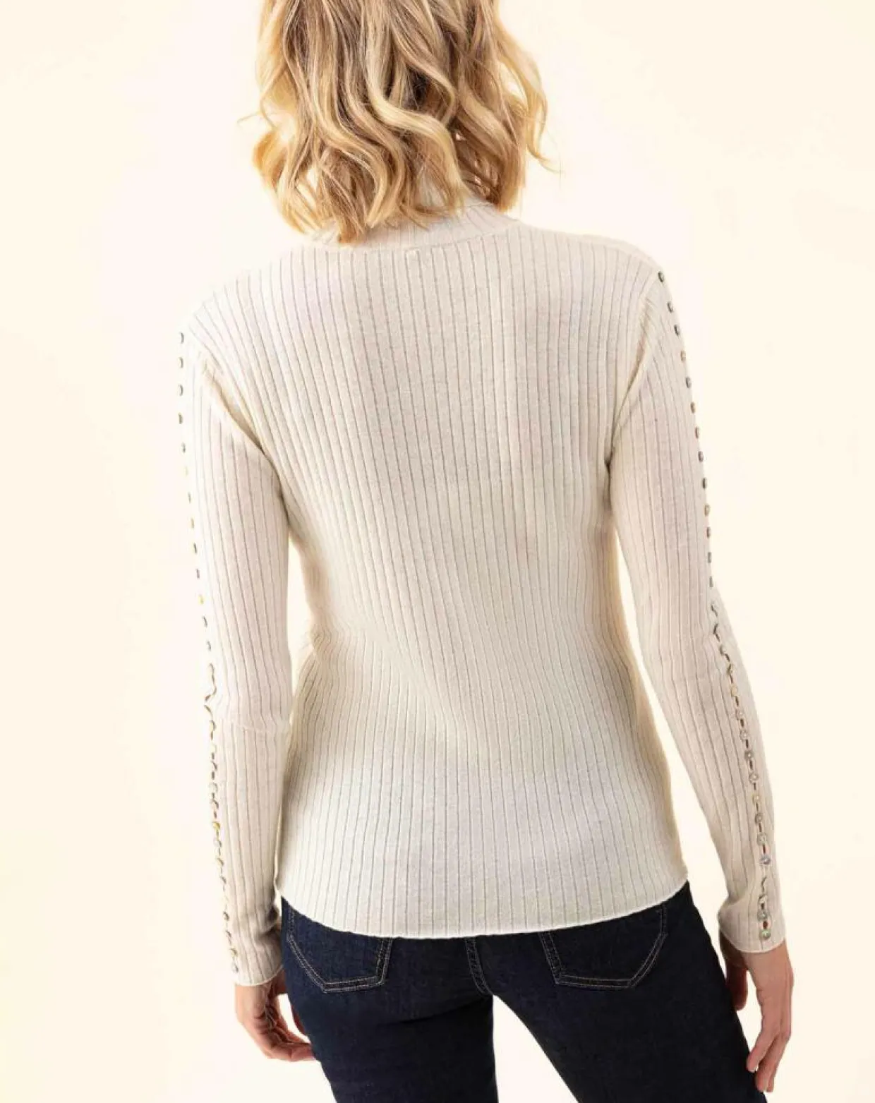 Pull en Laine mélangée Kris écru-Indies Online