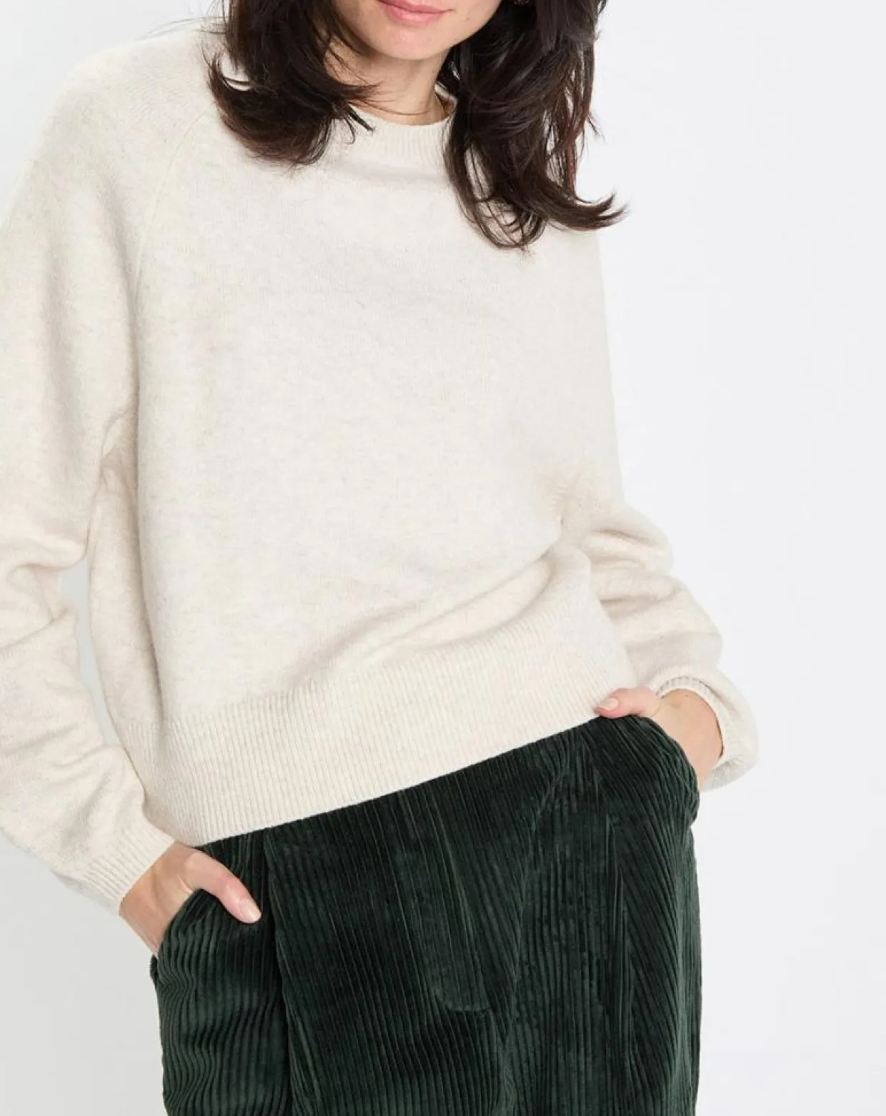 Femme Marc O'Polo Pulls^Pull en Laine mélangée manches raglans écru