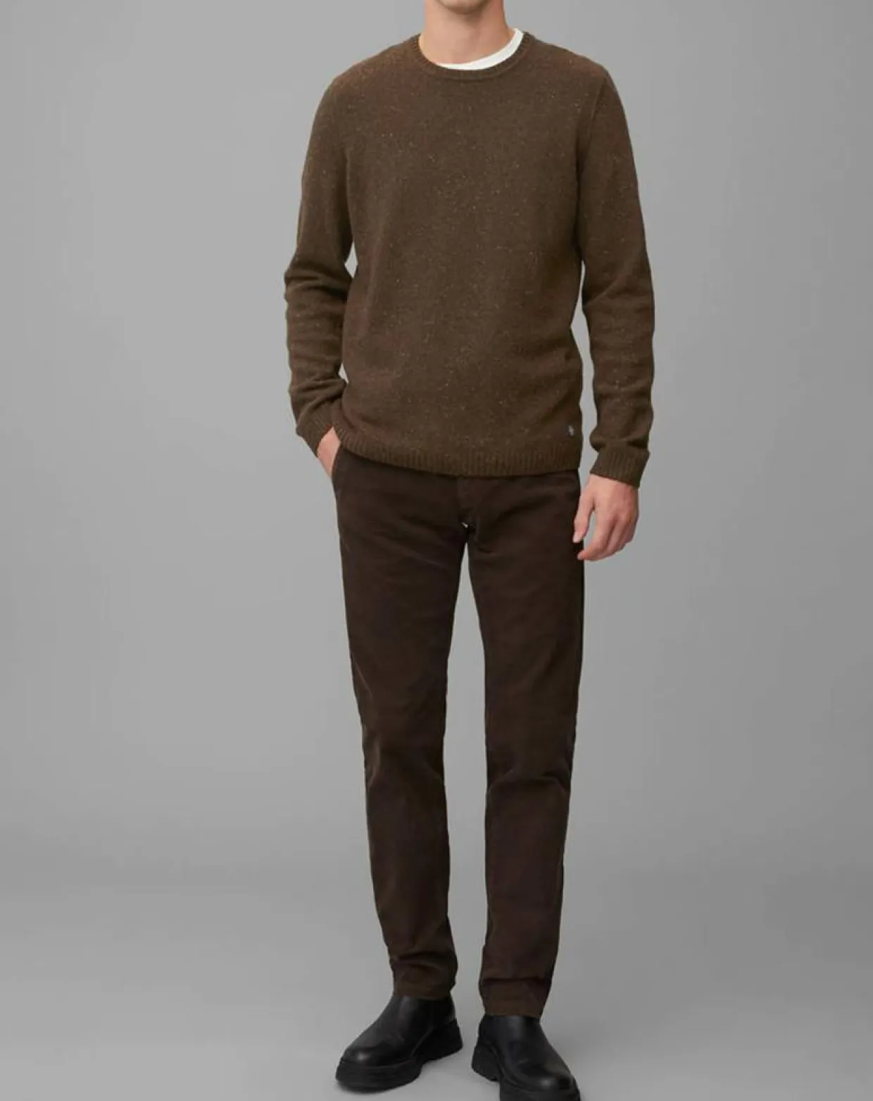 Homme Marc O'Polo Pulls^Pull en Laine mélangée marron