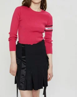 Femme Marine Serre Pulls^Pull en Laine mélangée Open-Back Ribbed rose fushia