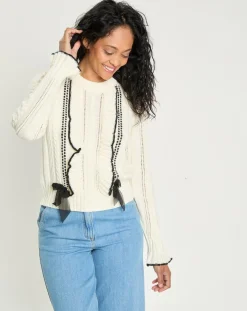 Femme Manoush Pulls^Pull en Laine mélangée Parure ecru