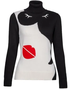 Pull en Laine mélangée Pauline Hd blanc/noir-Duvillard Sale