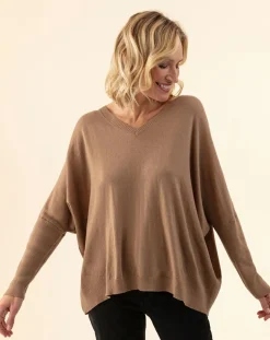 Pull en Laine mélangée Tobby camel-Indies Outlet