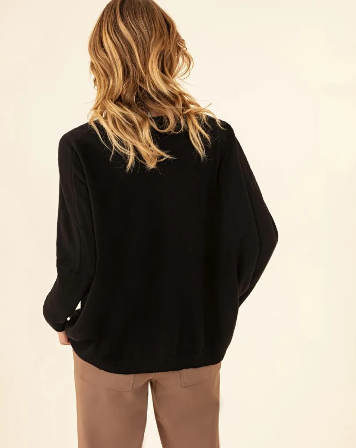 Pull en Laine mélangée Tobby noir-Indies Clearance
