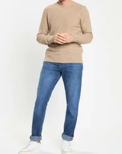 Pull en Laine, Soie & Cachemire col rond texturé beige-Hackett London Hot