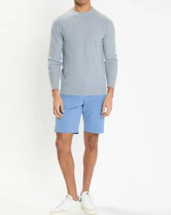Pull en Laine, Soie & Cachemire col rond texturé bleu clair-Hackett London Hot