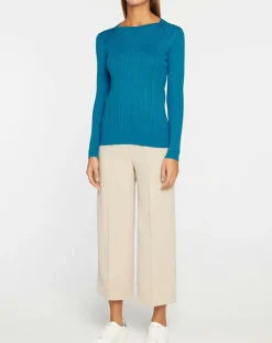 Pull en Maille côtelée col bateau Fya bleu moyen-Galeries Lafayette Hot