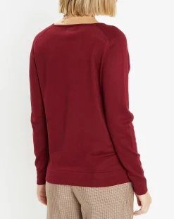Pull en Maille fine col V Fya bordeaux-Galeries Lafayette Sale