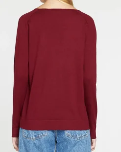 Pull en Maille fine col V Fya bordeaux-Galeries Lafayette Sale