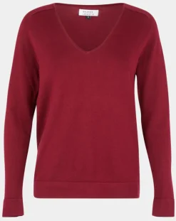 Pull en Maille fine col V Fya bordeaux-Galeries Lafayette Sale
