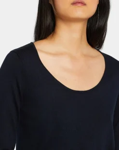 Pull en Maille fine Fya col rond bleu marine-Galeries Lafayette Discount