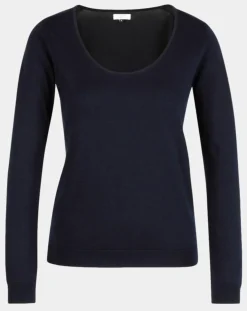 Pull en Maille fine Fya col rond bleu marine-Galeries Lafayette Discount