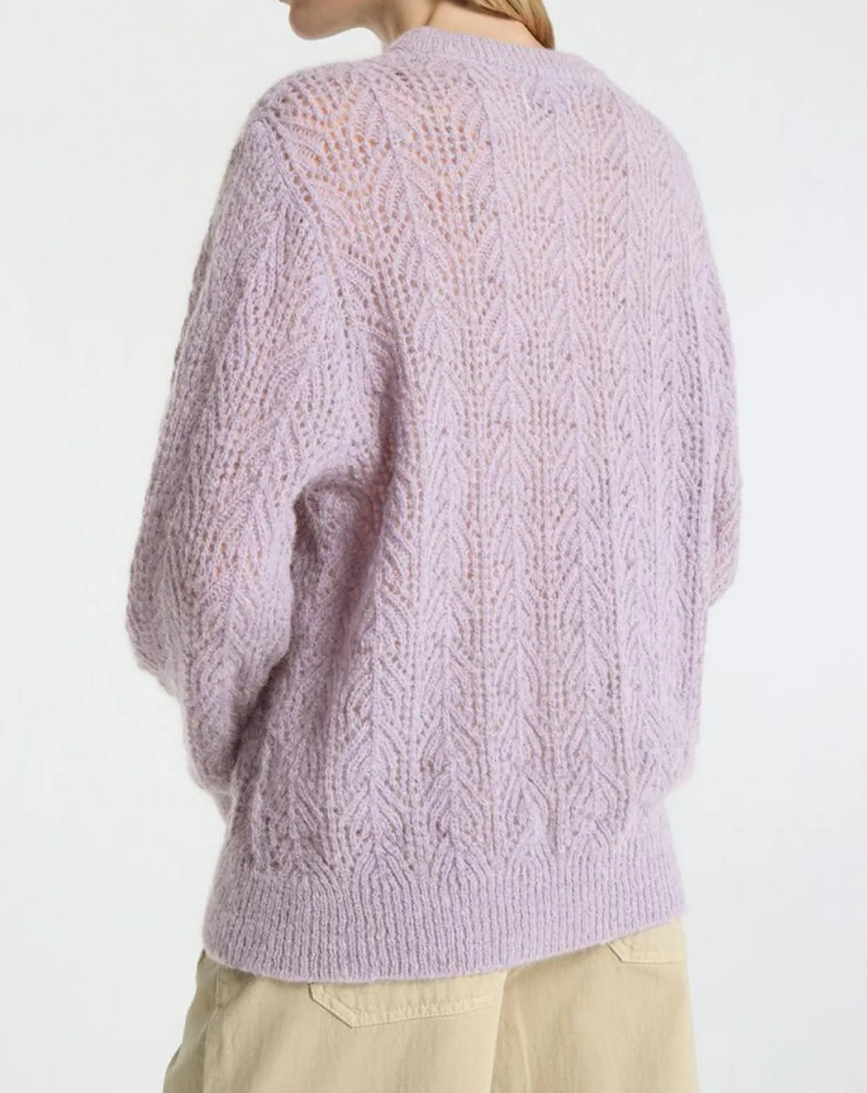 Pull en Maille pointelle mousseuse violet parme-Galeries Lafayette Online