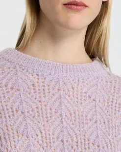 Pull en Maille pointelle mousseuse violet parme-Galeries Lafayette Online