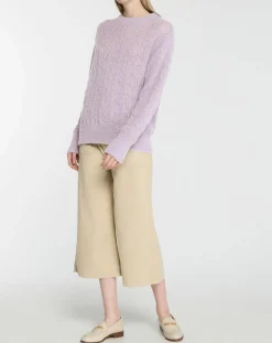 Pull en Maille pointelle mousseuse violet parme-Galeries Lafayette Online
