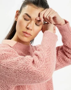 Femme Galeries Lafayette Pulls^Pull en Maille pointelle mousseuse vieux rose