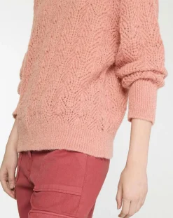 Femme Galeries Lafayette Pulls^Pull en Maille pointelle mousseuse vieux rose