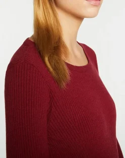 Pull en Maille stretch Franck ajusté bordeaux-Galeries Lafayette Discount