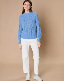 Femme Oscar et Louise Pulls^Pull en Mohair & Laine mélangés Paola col rond bleu