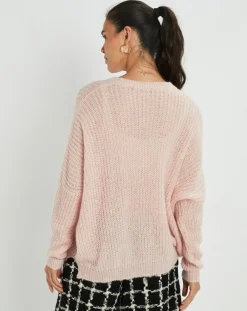 Pull en Mohair mélangé Anouk rose pâle-Lauren Vidal Online
