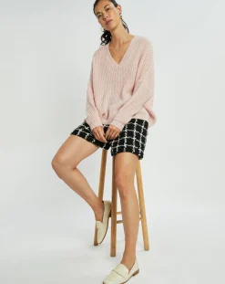 Pull en Mohair mélangé Anouk rose pâle-Lauren Vidal Online