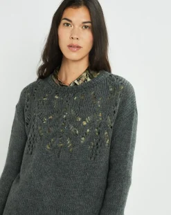Pull en Mohair mélangé Ella gris jade-Lauren Vidal Sale
