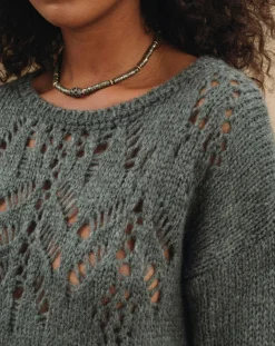 Pull en Mohair mélangé Ella gris jade-Lauren Vidal Sale