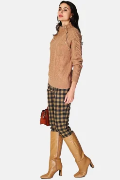 Pull Encolure montante camel foncé-Assuili