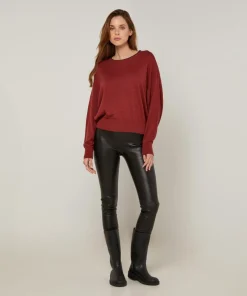 Pull Evelyne en Laine mélangée rouge brique-Rodier Sale