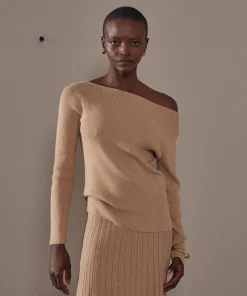 Femme Rodier Pulls^Pull Ezia, col bateau côtelé marron moka