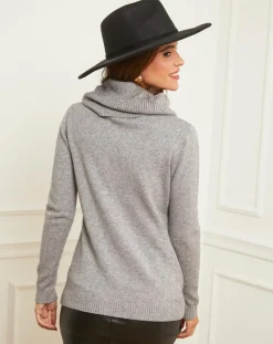 Pull Gabrielle Col roulé gris clair-L'Armoire de Suzette Clearance